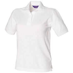 Henbury Womens/Ladies Pique Polo Shirt / White